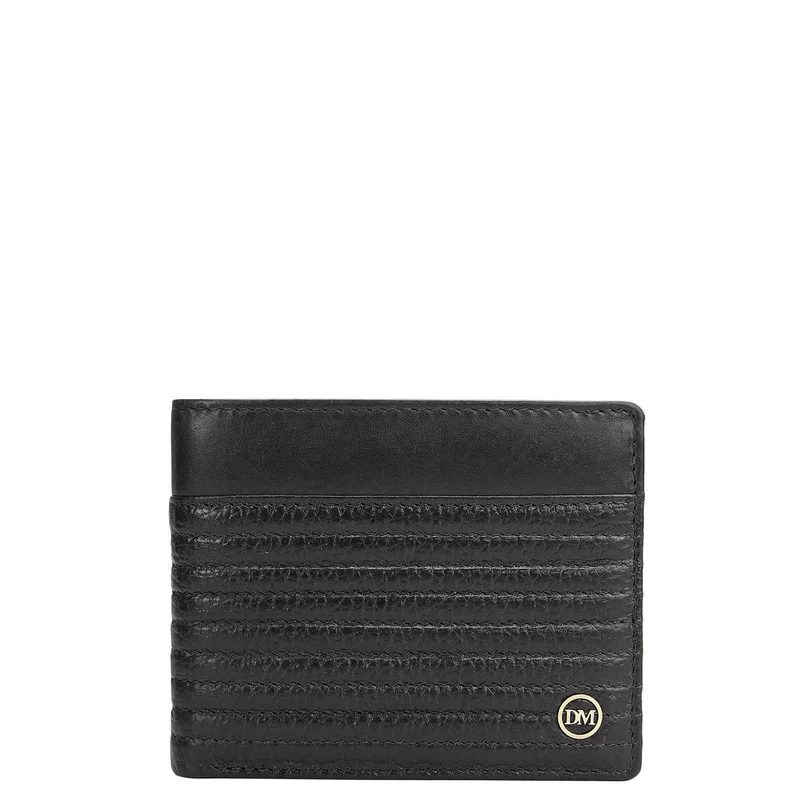 دا ميلانو Black Bifold Leather Mens Wallet